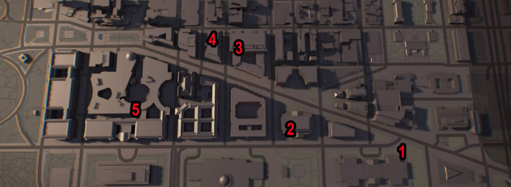 Division 2 Federal Triangle SHD Tech Caches Locations Map