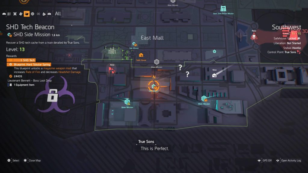 The Division 2 SHD Side Mission