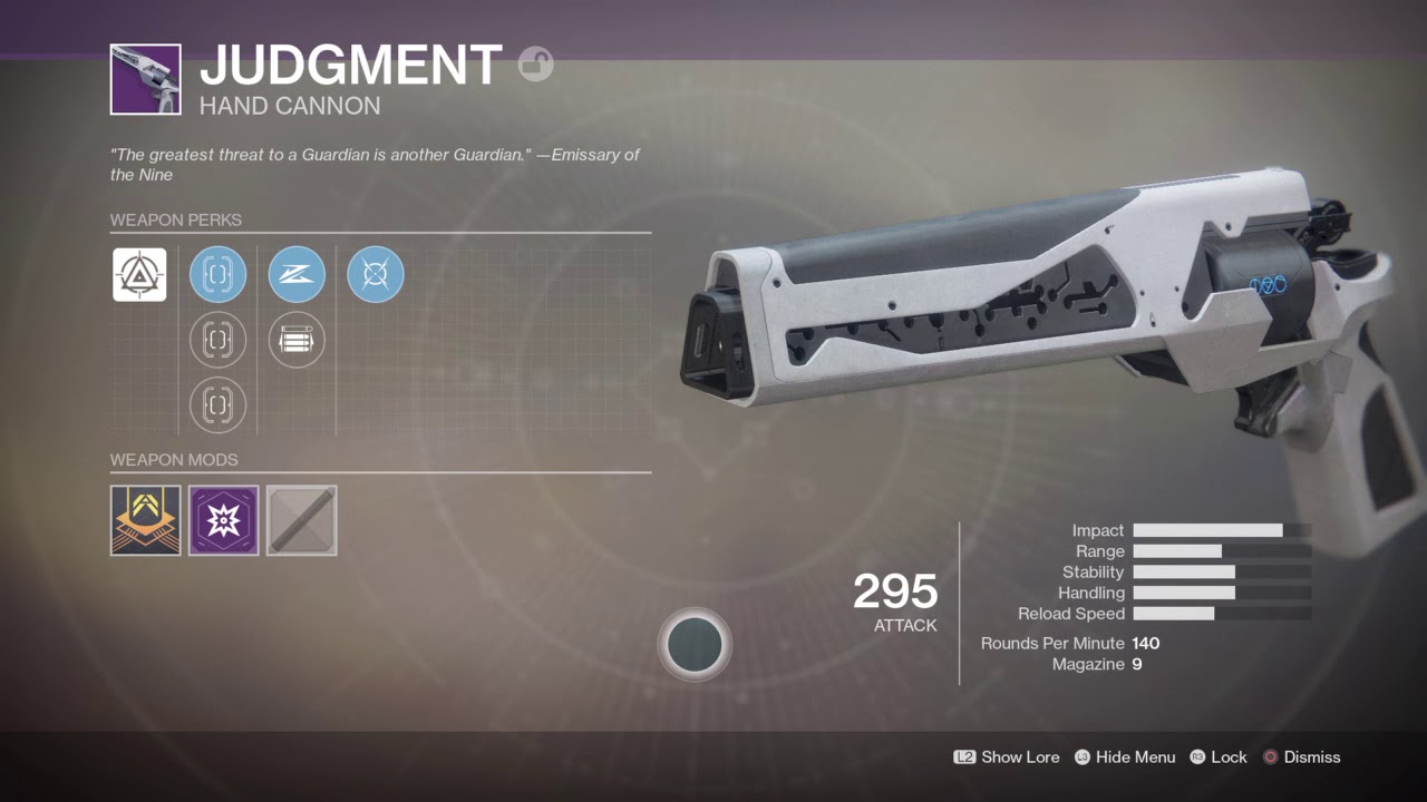 Judgement - Hand Cannon Destiny 2 Season Of The Lost Weapons