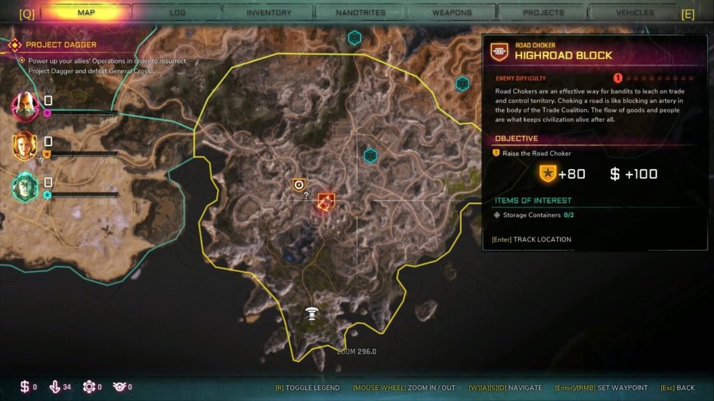RAGE 2 Highroad Block Twisting Canyons Location Map