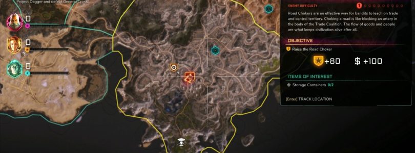 RAGE 2 Highroad Block Twisting Canyons Location Map