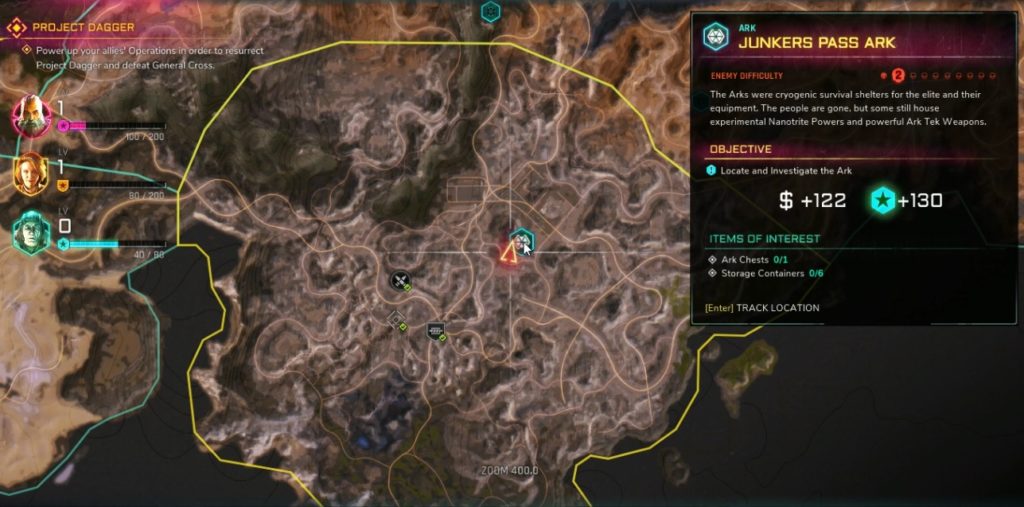 RAGE 2 Junkers Pass Ark Location Map