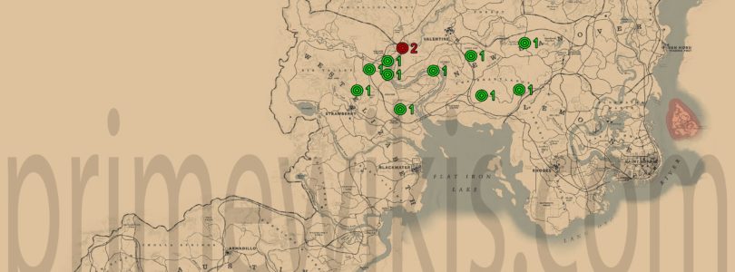 RDR2 High Stakes Treasure Hunt Locations Map
