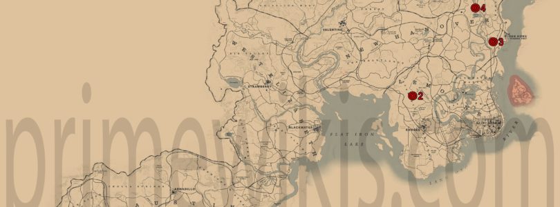 Red Dead Redemption 2 Poisonous Trail Treasure Hunt Locations Map
