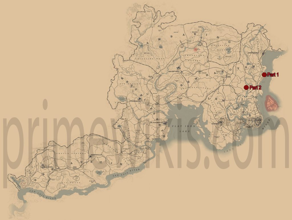 RDR2 Smell of the Grease Paint Locations Map