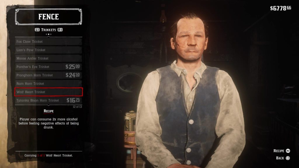 Red Dead Redemption 2 Wolf Heart Trinket Crafting Guide