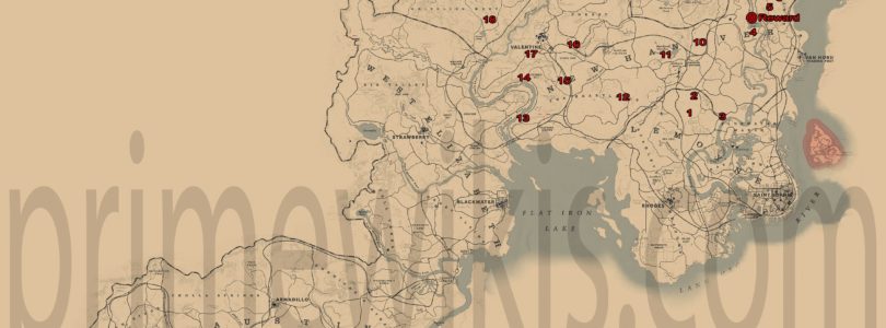 RDR2 All Unique Collectibles Locations Map