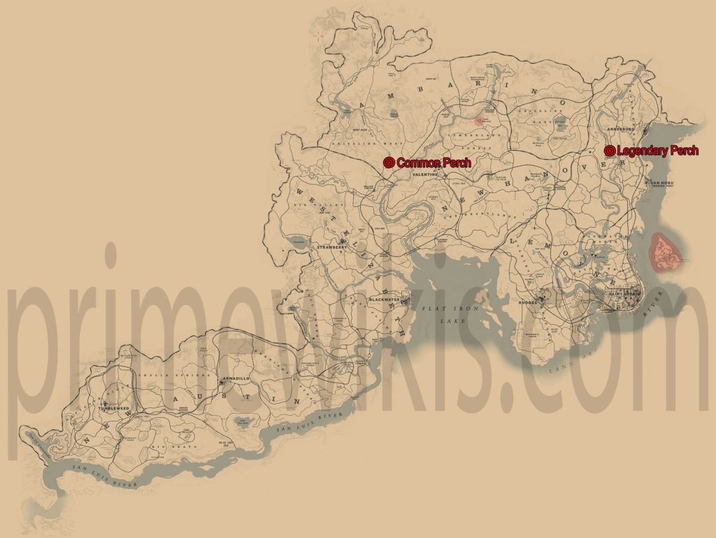RDR2 Legendary Perch Location Map