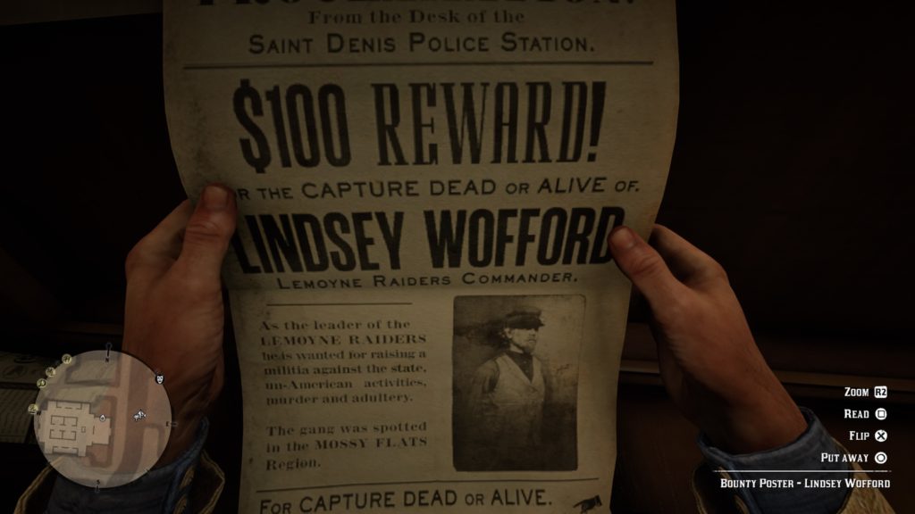 RDR2 Lindsey Wofford Wanted Poster